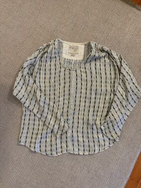 Ace & Jig Sparkle Striped Long Sleeve Blouse - Black, Cream, Gold, Silver